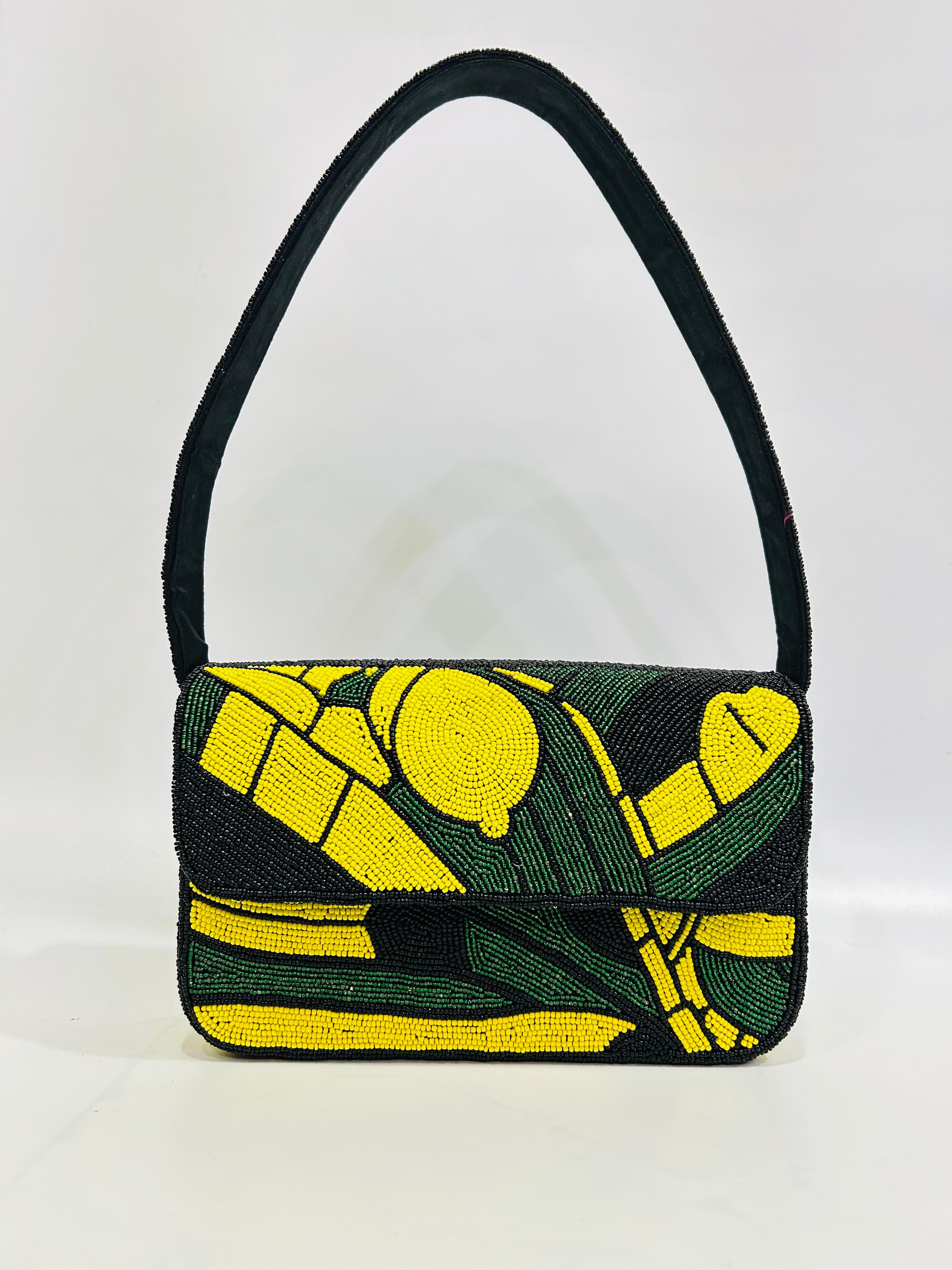Beaded Lemon Shoulder Bag