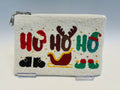 Christmas Seed Bead Coin Purse, Beaded coin purse pouch with 46 Detachable Chain