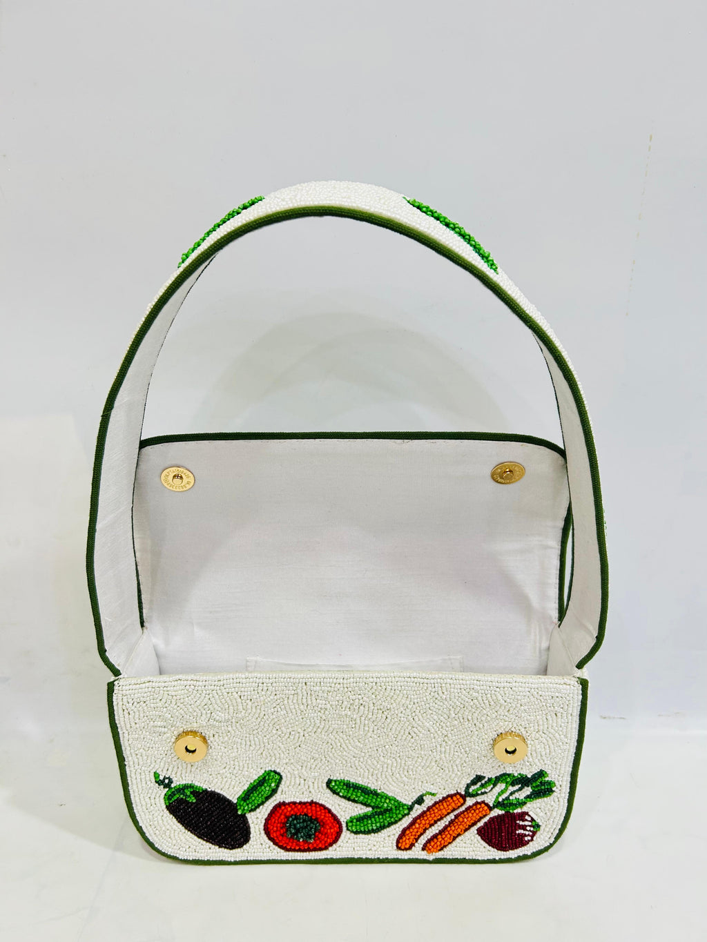 Handmade Beaded Vegetable Shoulder Bag Boho Floral Bag